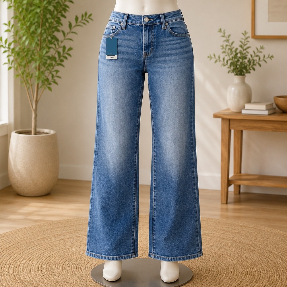 NWT JAG Carter Mid Rise Girlfriend Jeans Womens 4 Blue Denim Straight Leg